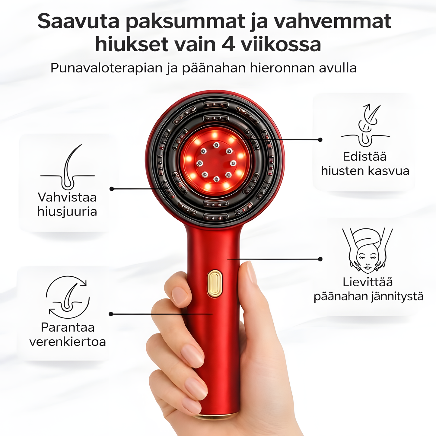 Zelorawell Scalp Ritual™ LED Terapia Hierontakampa - Zelorawell Punainen aliexpress