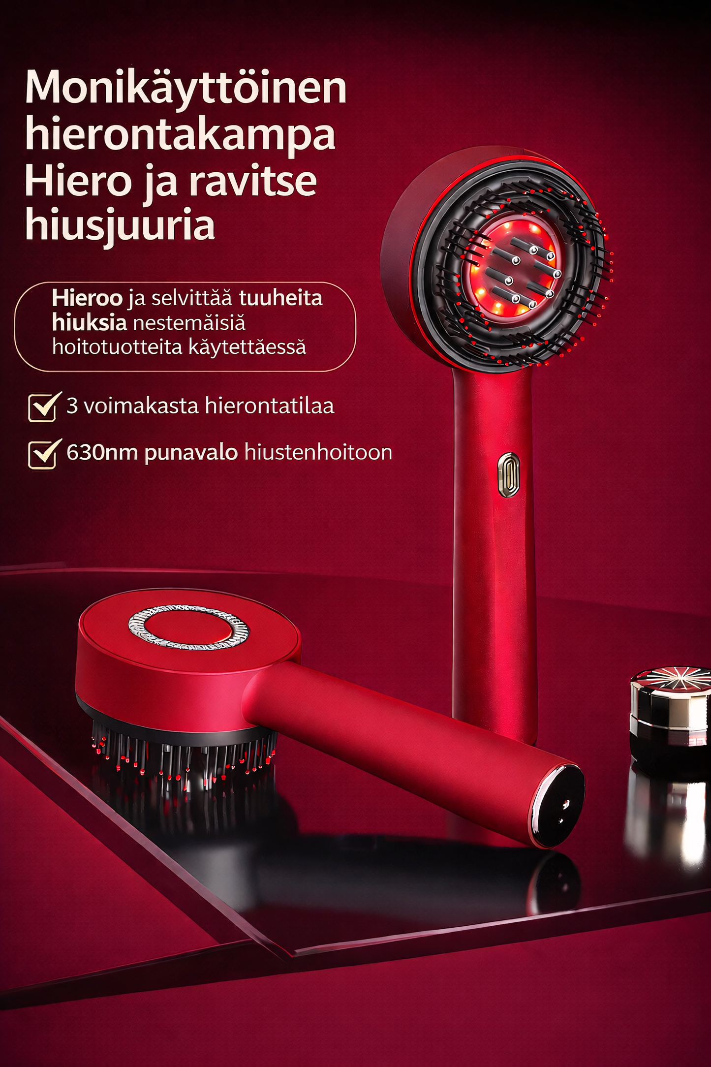 Zelorawell Scalp Ritual™ LED Terapia Hierontakampa - Zelorawell Punainen aliexpress